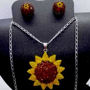 Necklace and Earrings set real silver!